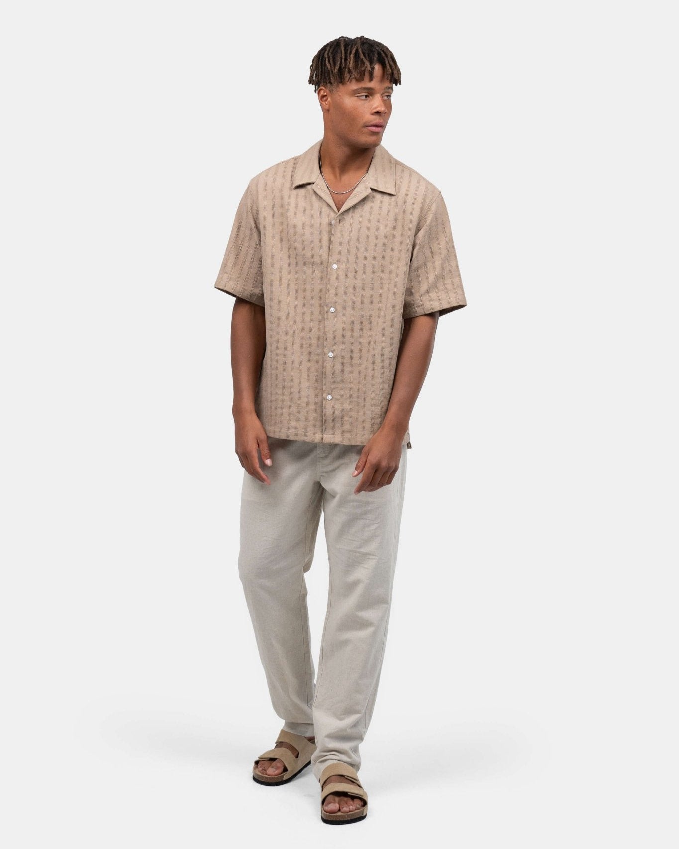 Kortærmet Strikskjorte Mokka | Skagen - clothing.dk